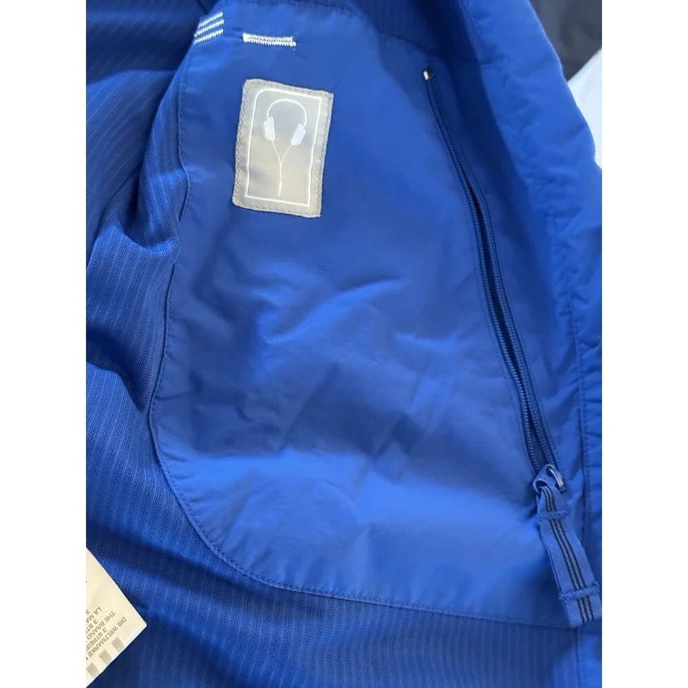Adidas Blue Windbreaker Jacket Kids XL Big Logo 3 Stripe Athletic‎ Coat